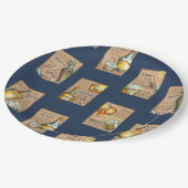 Klassisches Vintag Whiskey Bar Poster Muster Pappteller (Schrägansicht)