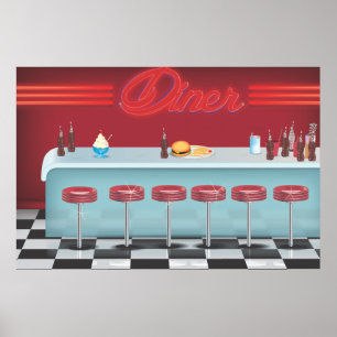 Klassisches Vintage-All-American-Diner Poster