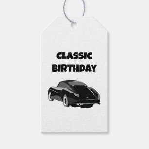 Klassisches Vintage-Auto Geburtstag Geschenkanhänger