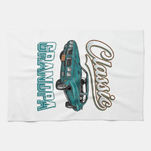 Klassisches Vintage-Auto-T-Shirt-Design für Großvä Geschirrtuch