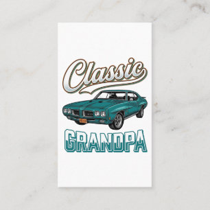 Klassisches Vintage-Auto-T-Shirt-Design für Großvä Visitenkarte