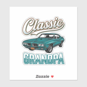 Klassisches Vintage-Auto-T-Shirt-Design für Opa_1 Aufkleber