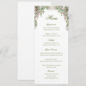 Klassisches Vintage-Blumen-Hochzeitsmenü Save The Date (Vorne/Hinten)