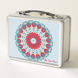 Klassisches vintage-Blumen-Kaleidoskop-Muster Metall Brotdose
