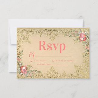 Klassisches Vintage-Blumen-Quinceañera-Geburtstags RSVP Karte