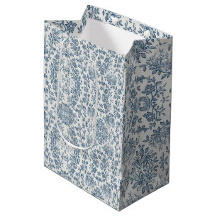 Klassisches Vintage-Französisch Graviertes Blumen- Mittlere Geschenktüte