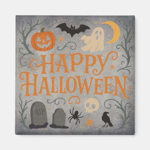 Klassisches, vintage Frohes Halloween Magnet