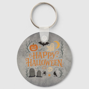 Klassisches, vintage Frohes Halloween Schlüsselanhänger