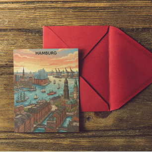 Klassisches Vintage Hamburg Deutschland Reisen Postkarte