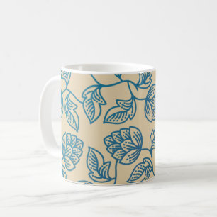 Klassisches Vintage-Hopfenblätter-Muster Kaffeetasse