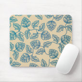 Klassisches Vintage-Hopfenblätter-Muster Mousepad (Mit Mouse)