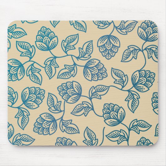 Klassisches Vintage-Hopfenblätter-Muster Mousepad (Vorne)