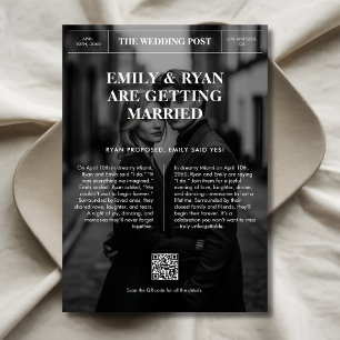 Klassisches Vintage-Overlay-Foto Zeitung Hochzeit Save The Date