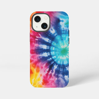 Klassisches Vintage-Regenbogen-Tie-Dye-Design iPhone 13 Mini Hülle