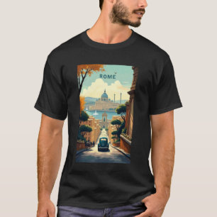 Klassisches Vintage Retro Auto Italien Rom Sommer  T-Shirt