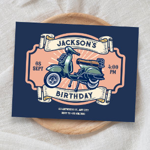 Klassisches Vintage-Retro-Motorrad-Geburtstag Einladung