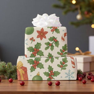 Klassisches Vintage-Urlaubs-Whimsical-Boho-Blumenm Geschenkpapier
