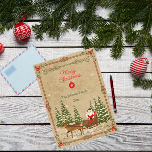 Klassisches Vintage-Weihnachten Nostalgisch Feiertagskarte