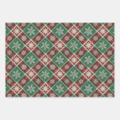Klassisches Vintage-Weihnachtskariert- und Stechpa Geschenkpapier Set (Vorderseite 2)