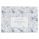 Klassisches Vintages Blumenblauer Brautparty Große Geschenktüte (Rückseite)