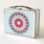 Klassisches Vintages Blumenkaleidoskopmuster Metall Brotdose (Vorderseite)