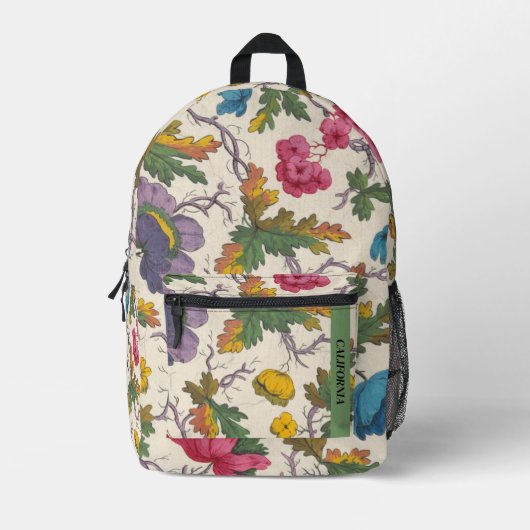 Klassisches Vintages Blumenmuster Rosa Niedlich Bedruckter Rucksack (Vorderseite)
