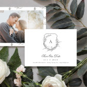 klassisches Vintages botanisches Monogramm-Wappen Save The Date