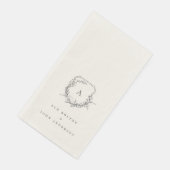 klassisches Vintages botanisches Monogramm-Wappen Serviette (Ecke)