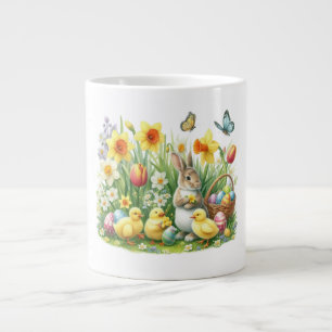Klassisches/Vintages Federhasen/Huhn Jumbo-Tasse