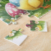 Klassisches/Vintages Federhasen/Huhn Puzzle (Seite)