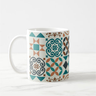 Klassisches Vintages Fliesenmuster Kaffeetasse