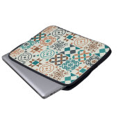 Klassisches Vintages Fliesenmuster Laptopschutzhülle (Vorne Knopf)
