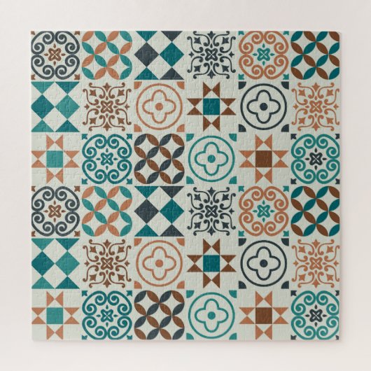 Klassisches Vintages Fliesenmuster Puzzle (Vertikal)