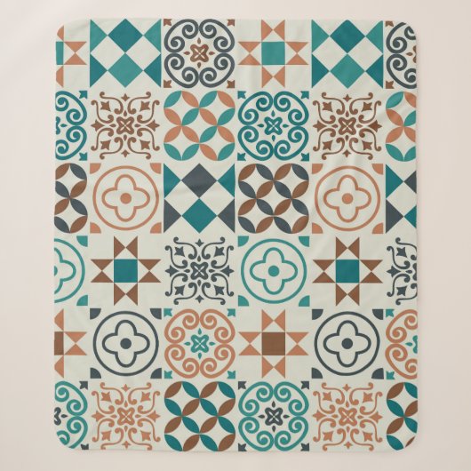 Klassisches Vintages Fliesenmuster Sherpadecke (Vorderseite)