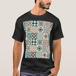 Klassisches Vintages Fliesenmuster T-Shirt