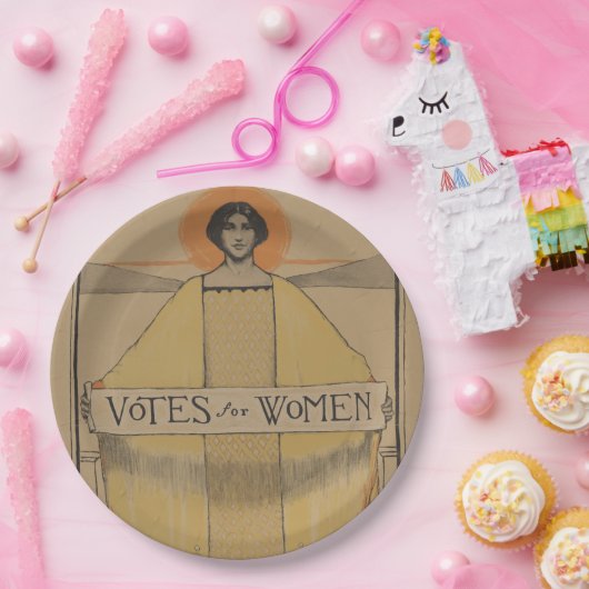 Klassisches Vintages Frauen-Abstimmung Boye Pappteller (Party)