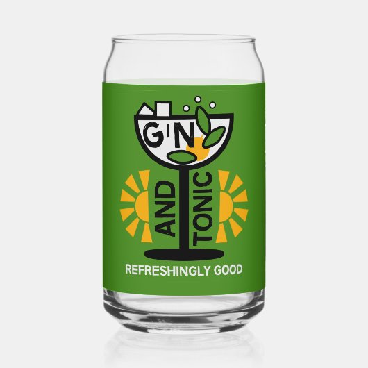 Klassisches Vintages Gin und Tonic Dosenglas (Vorderseite)
