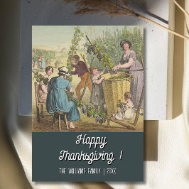 Klassisches Vintages Glück Erntedankfest Traubener Karte