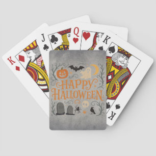 Klassisches, Vintages glückliches Halloween Spielkarten