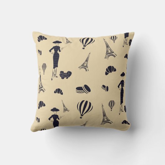 Klassisches Vintages Modekopfkissen Kissen (Rückseite)