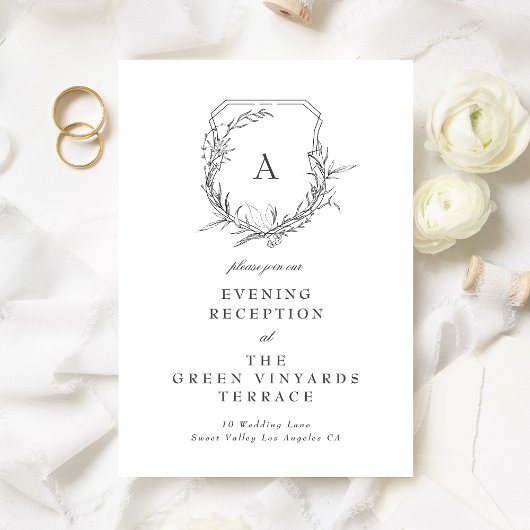 klassisches Vintages Monogramm Wappen Hochzeitsemp Begleitkarte