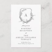 klassisches Vintages Monogramm Wappen Hochzeitsemp Begleitkarte (Vorderseite)