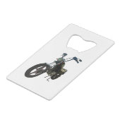 Klassisches Vintages Motorrad Geldbeutel Flaschenöffner (Rückseite Schrägansicht)