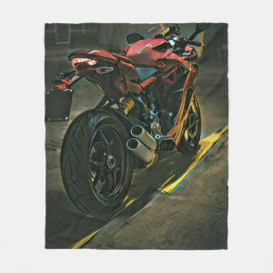 klassisches Vintages Motorrad-Geschenk Fleecedecke