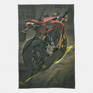 klassisches Vintages Motorrad-Geschenk Geschirrtuch
