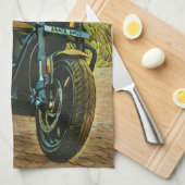 klassisches Vintages Motorrad-Geschenk Geschirrtuch (Viertel Falte)