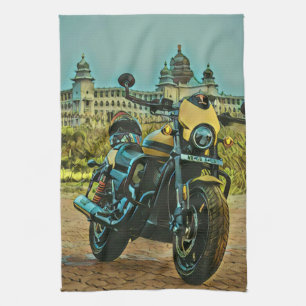 klassisches Vintages Motorrad-Geschenk Geschirrtuch