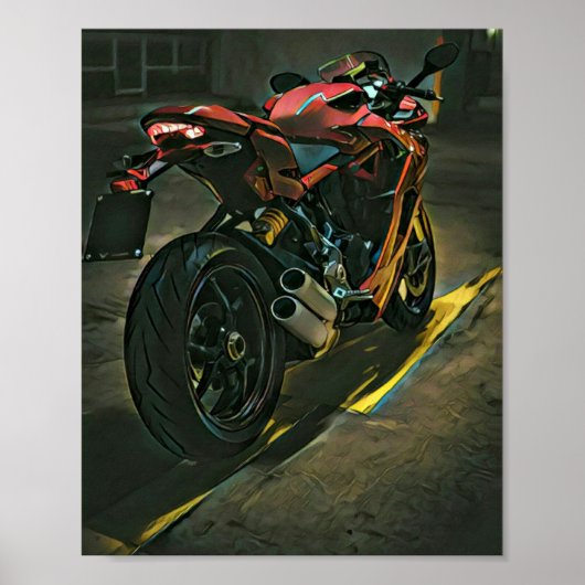 klassisches Vintages Motorrad-Geschenk Poster (Vorne)