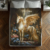 Klassisches Vintages Pegasus Flügelpferd Einhorn Fleecedecke
