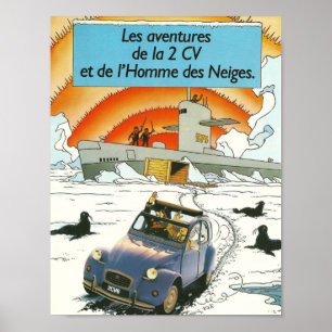 Klassisches Vintages Plakat Citroen 2cv, retro